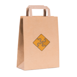 Torba papierowa brązowa 17,5x9x23, płaski uchwyt, 70 g