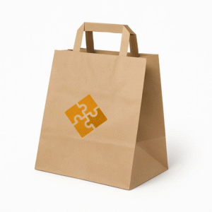 Torba papierowa brąz 22x11x28, płaski uchwyt, 70 g