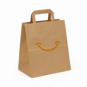 Torba papierowa brąz 26x14x29, płaski uchwyt, 70 g