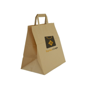 Torba papierowa brąz 26x16x26,5 - płaski uchwyt, 70 g