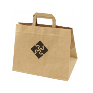 Torba papierowa brązowa 34x17x25 - płaski uchwyt, 80 g
