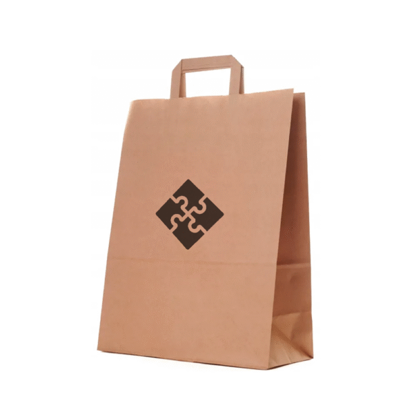 Torba papierowa brązowa 32x16x42 - płaski uchwyt, 90 g