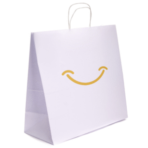 Torba papierowa biała 40x18x39 - skręcany uchwyt, 100 g