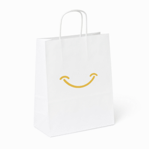 Torba papierowa biała 34x20x35 - skręcany uchwyt, 90 g