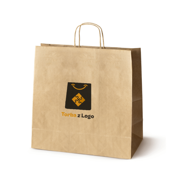 Torba papierowa brązowa 40x18x39 - skręcany uchwyt, 100 g
