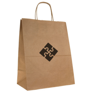 Torba papierowa brązowa 25x15x32 - skręcany uchwyt, 90g