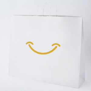 Torba papierowa biała 54x14x44 - skręcany uchwyt, 100 g