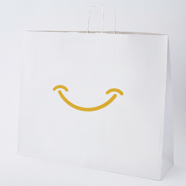 Torba papierowa biała 54x14x44 - skręcany uchwyt, 100 g