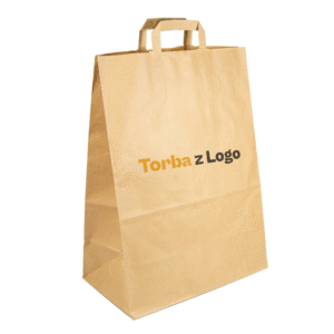 Torba papierowa brązowa 26x17x32 - płaski uchwyt, 70g