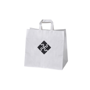 Torba papierowa biała 34x20x35 - płaski uchwyt, 70 g