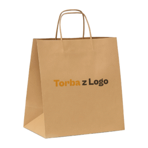 Torba papierowa brązowa 34x20x35 - skręcany uchwyt, 90 g