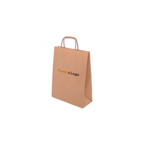 Torba papierowa brązowa 24x11x32 - skręcany uchwyt, 90g
