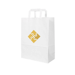 Torba papierowa biała 32x17x42 - płaski uchwyt, 80g